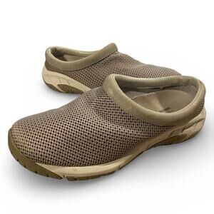 Merrell Women's Slip On Shoes 8.5 Tan Khaki Sneaker Perforated Driving Clog
